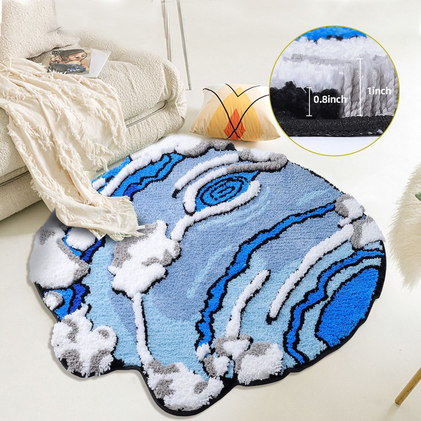 3D Colorful Cartoon Rugs, Colorful Flower Floor Mats, Cute and Beautiful Bedroom Rugs, Super Soft Bedroom Area Rugs, Non-Slip Quick Drying Long Bath Mats, Bathroom Kitchen Long Runner Mats