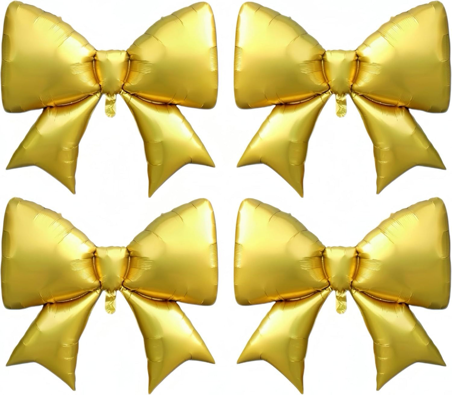 4 Pcs 38 Inch Giant Gold Bow Balloons for 2025 Graduation Party Decor/Gold Birthday,Golden Bachelorette Nights,Corporate Celebrations,Hollywood-themed Events, Princess Party Celebration Supplies
