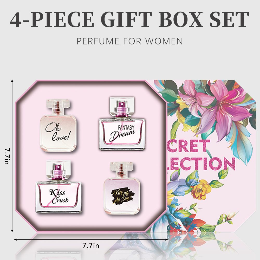 4-Piece Set, Women's Eau De Parfuma Spray Gift Box, Long Lasting Fragrance, 4 Different Flavor, Perfect For Holiday Gifts, Dating, Daily Life, Parties