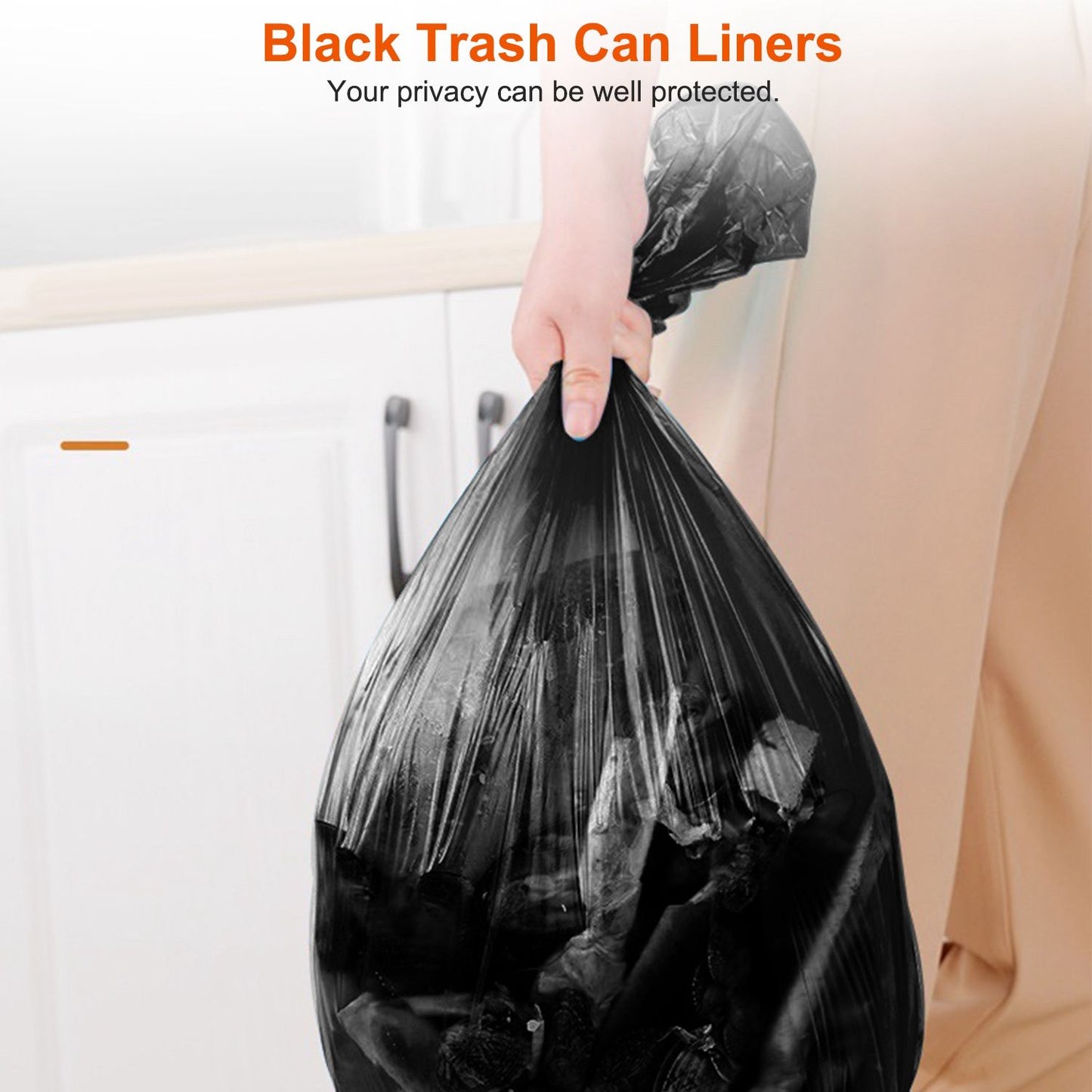 4 Rolls Black Garbage Bags 6.18 Gallons Unscented Disposable Trash Bags Portable Leak Resistant Trash Can Liners for Bathroom Office Kitchen Bedroom Camping