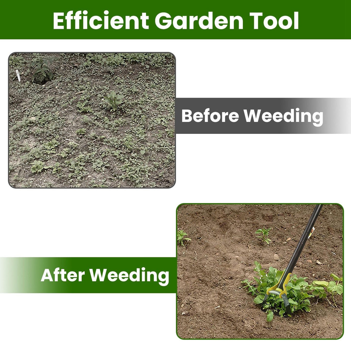 46.06in Adjustable Garden Hoe Handheld Stirrup Hula Hoe Scuffle Loop Hoe Gardening Weeder Cultivator Weeding Rake for Weeding/Loosening Soil