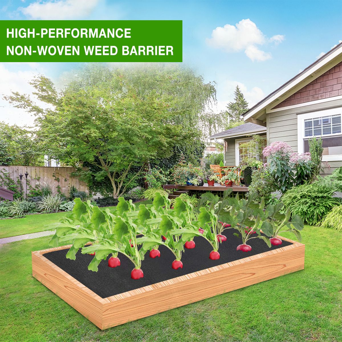 4ft*50ft Non-woven groundsheet, high-density weed control, breathable and environmentally friendly, a must-have for soil protection and gardening.