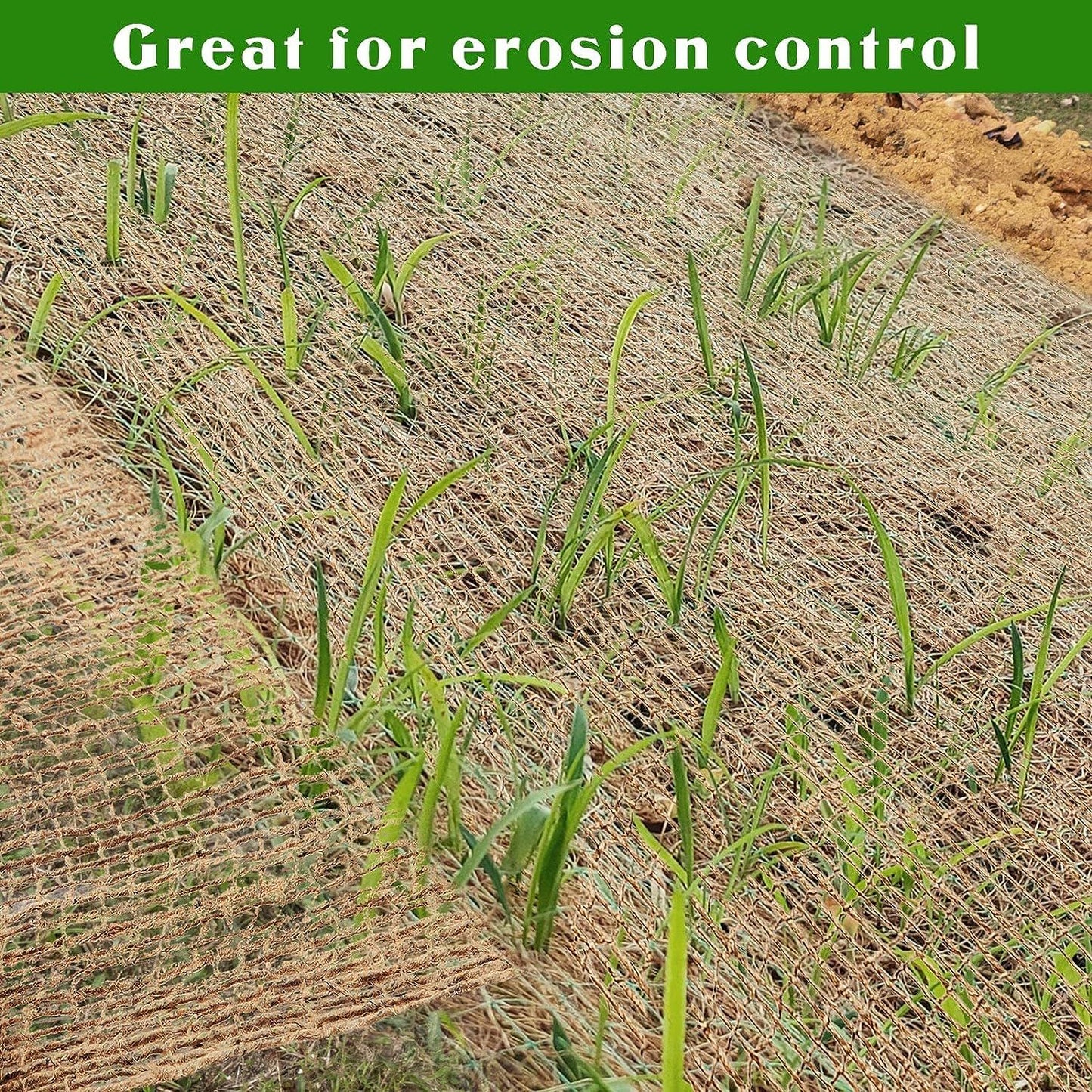 4ft*60ft Coconut fiber slope protection netting an environmentally friendly and durable soil protection and landscaping solution.