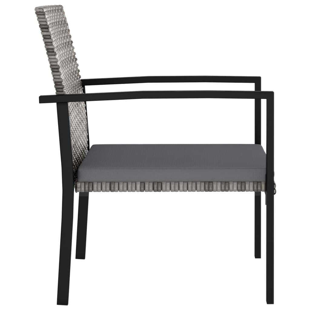 5 Piece Patio Dining Set Poly Rattan Gray
