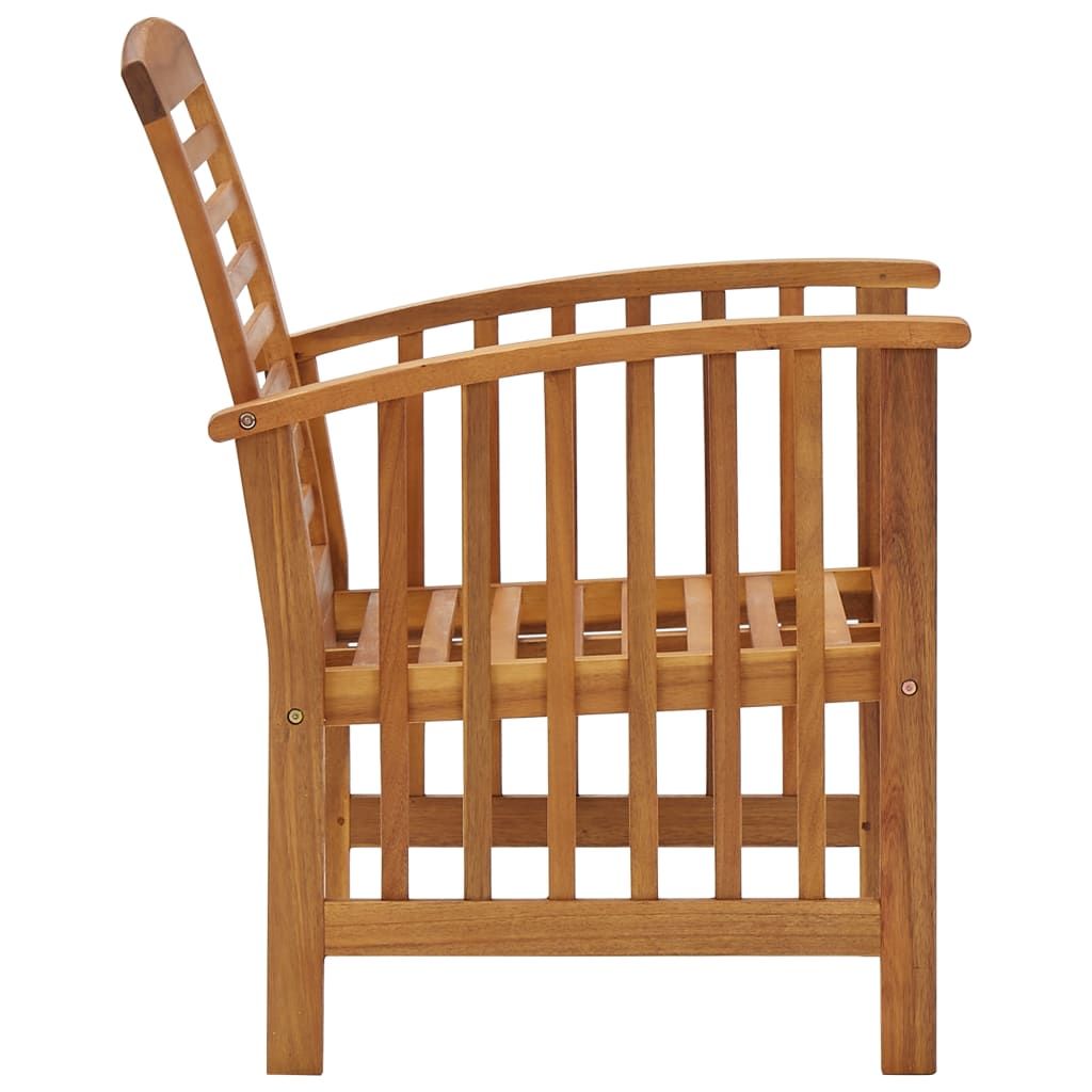 5 Piece Patio Lounge Set Solid Acacia Wood