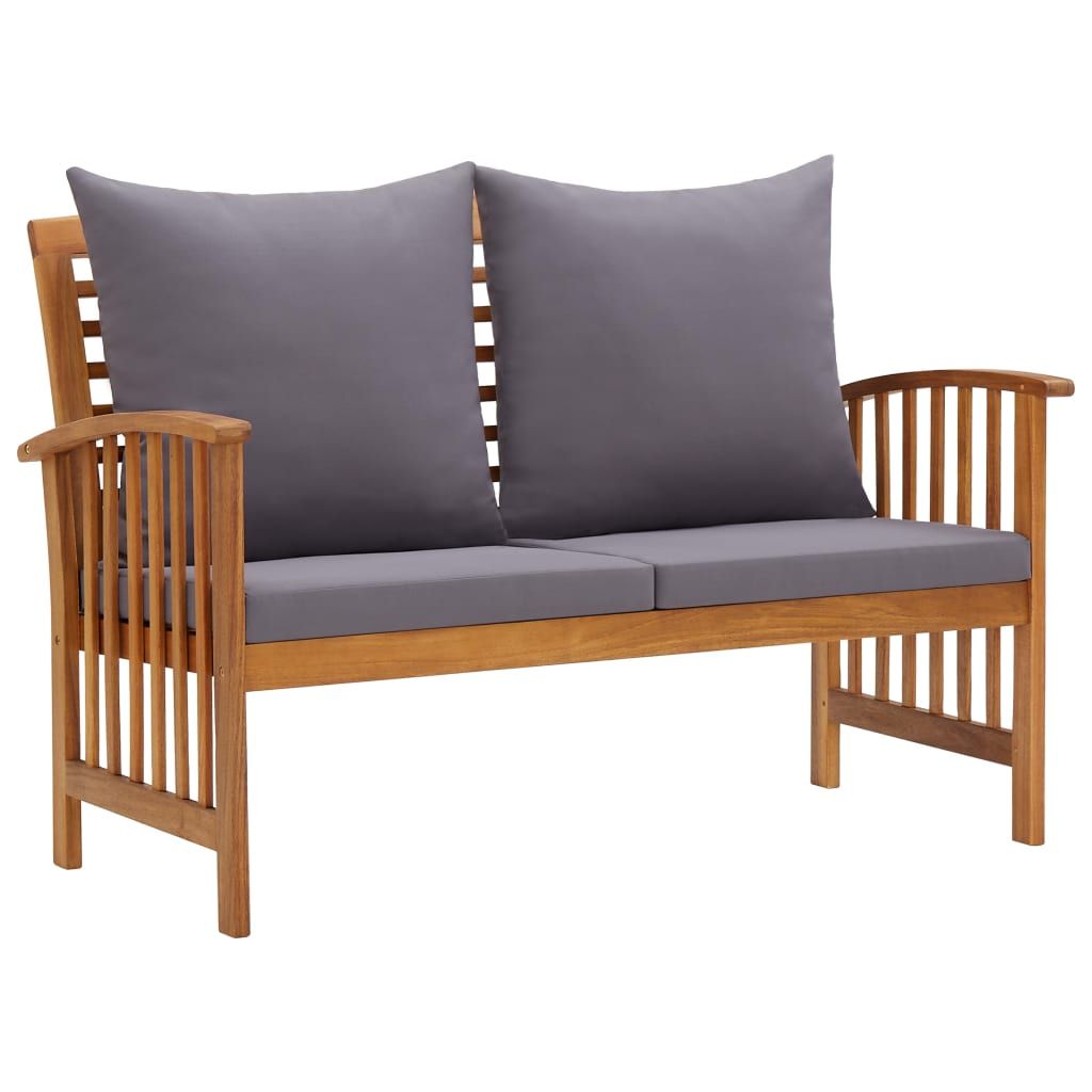 5 Piece Patio Lounge Set with Cushions Solid Acacia Wood