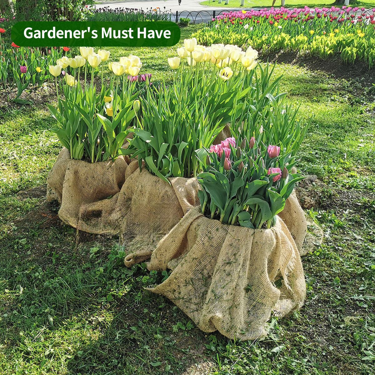 5.3ft*50ft Natural and eco-friendly, jute cloth roll, garden plant cover, soil-moisturizing and weed-control cloth, biodegradable and breathable mulch