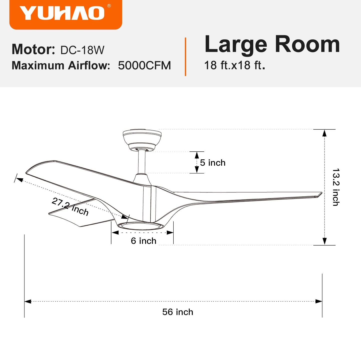 56 in. Integrated LED Indoor&Outdoor Brown Imitation Wood Ceiling Fan with Light Kit and Remote Control