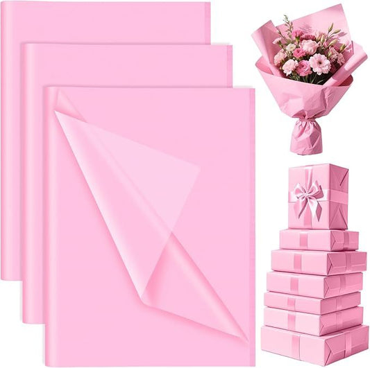 60 Sheets Dark Pink Tissue Paper Bulk for Gift Bags, 14 x 20 Inches Gift Wrapping Tissue Paper Art Crafts Stuffing Floral Packaging Birthday Wedding Graduation Party Decorations