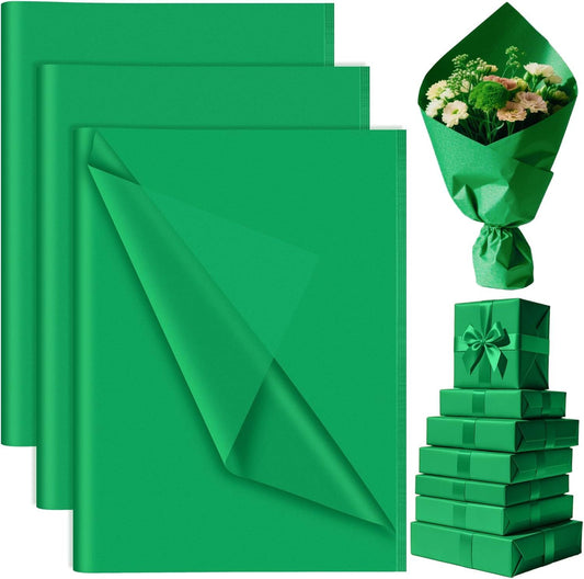 60 Sheets Green Tissue Paper Bulk, PLULON Gift Wrapping Tissue Paper for Packaging 14 x 20 Inch Art Crafts for Gift Bags Decorative Floral Wedding Birthday Graduation Party Decor