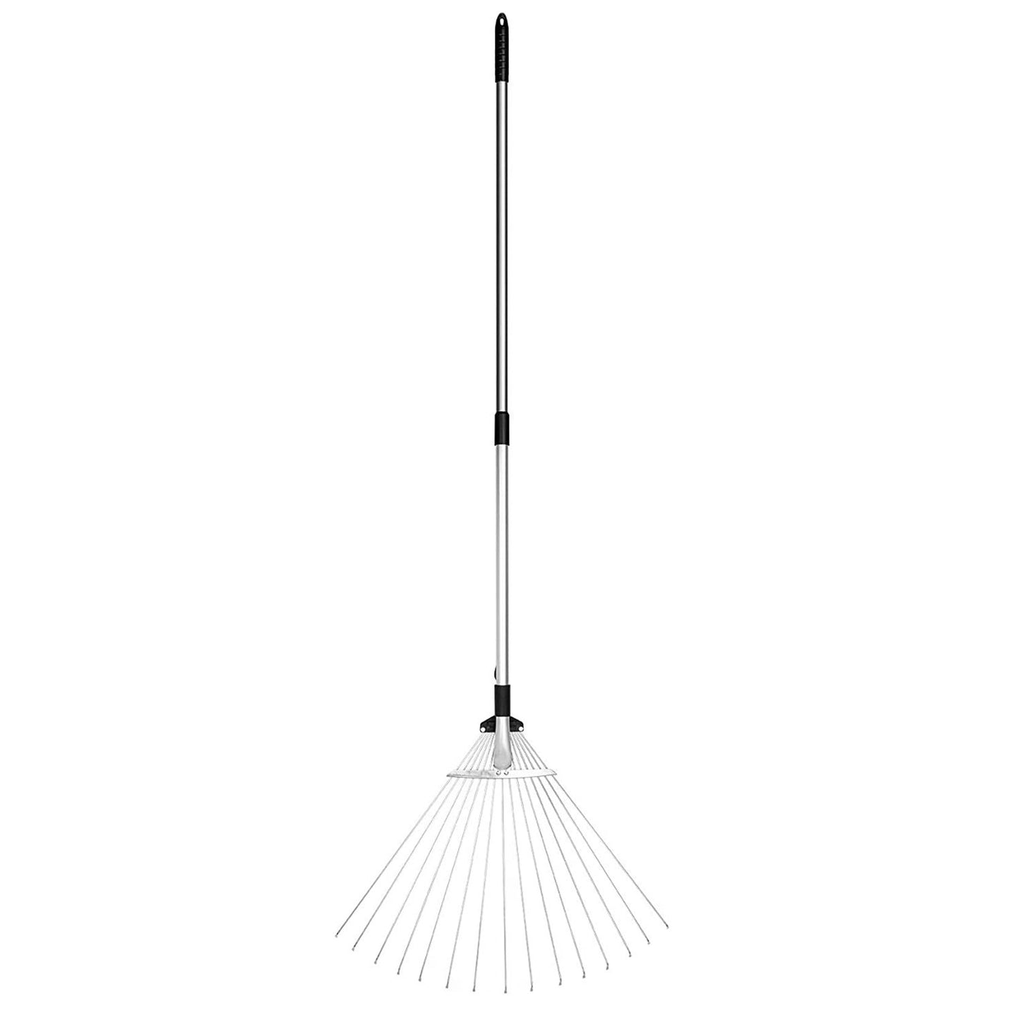 63in Adjustable Garden Leaf Rake 15 Teeth Expanding Stainless Steel Rake For Quick Clean Lawn Yard Garden w/ 7-21inch Teeth Width Folding Head