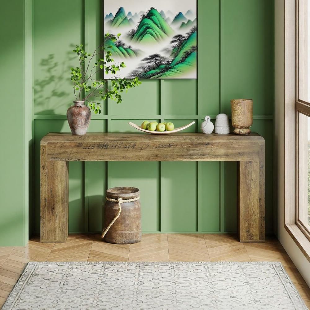 70.9-Inch Extra Long Console Table, Rustic Wooden Sofa Table Behind Couch, Farmhouse Entryway Console for Living Room, Entryway