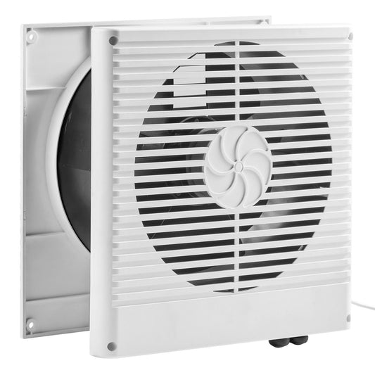 7.5-Inch Room to Room Fan, Through Wall Fan with AC Motor & Bi-directional Adjustable Wind, 180 CFM Ventilation Quiet Exhaust Vent for Kitchen, Living & Laundry Room, Workshop