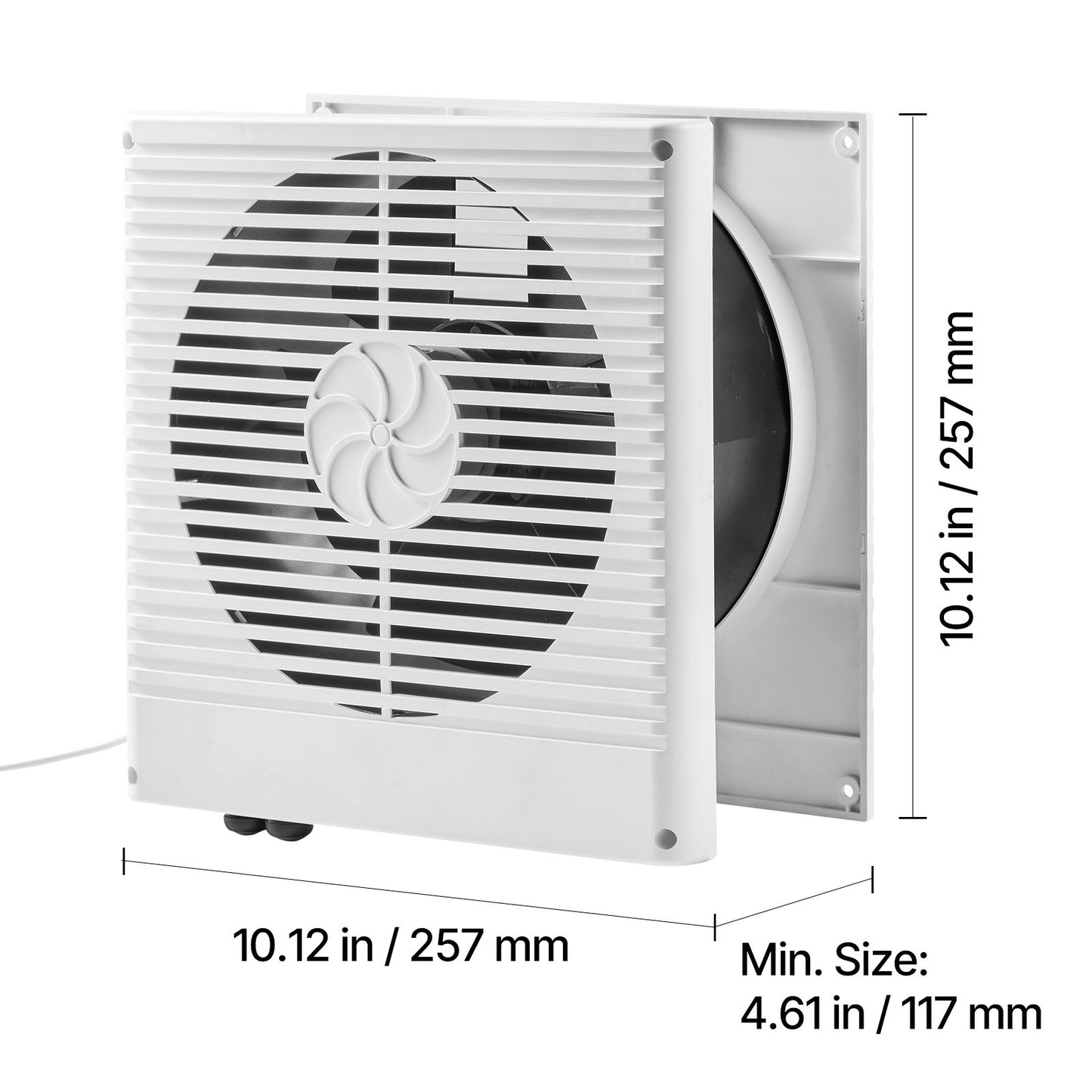 7.5-Inch Room to Room Fan, Through Wall Fan with AC Motor & Bi-directional Adjustable Wind, 180 CFM Ventilation Quiet Exhaust Vent for Kitchen, Living & Laundry Room, Workshop