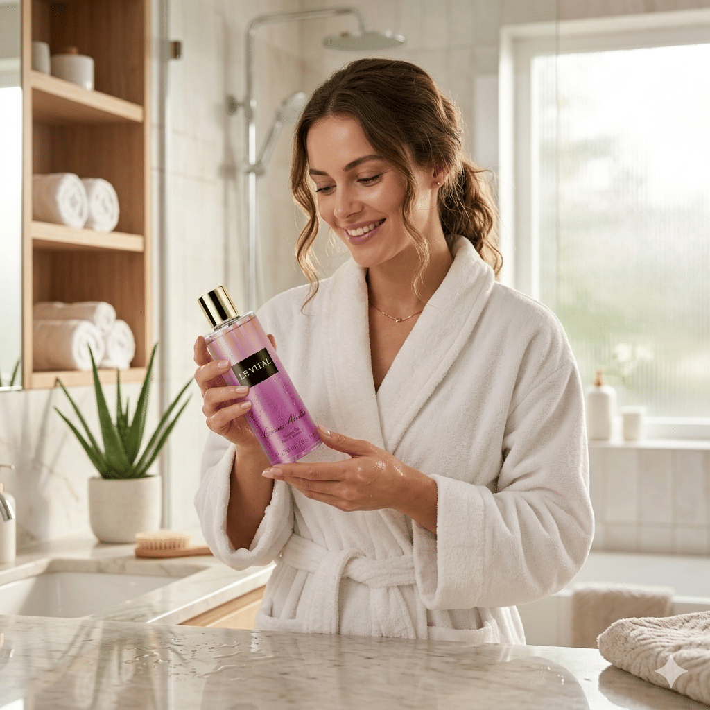 8.5 fl oz Moisturizing Shower Gel, Hydrating Body Wash with Aloe Vera & Vitamin E for Smooth Skin