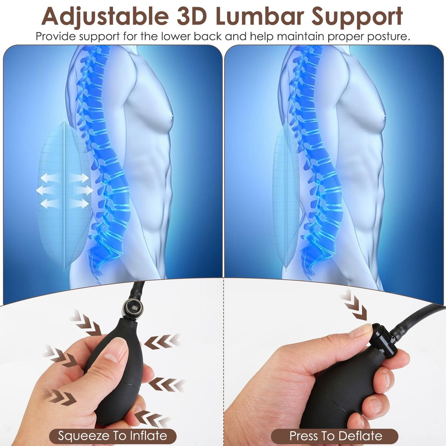 9 Modes Full Body Massage Chair Pad with Shiatsu Neck Foot Massagers, Inflatable Lumbar Support, Heat Therapy for Back Hip Leg Pain