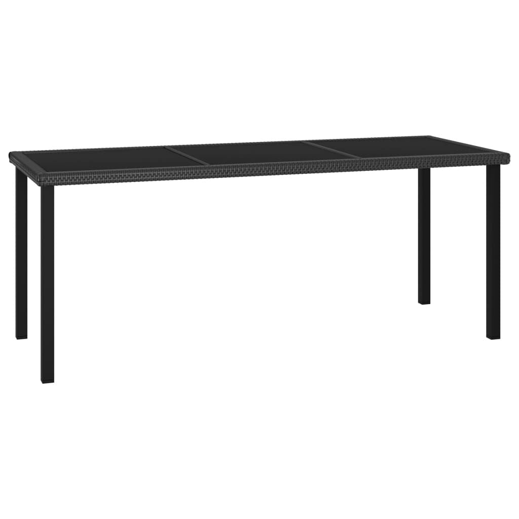 9 Piece Patio Dining Set Poly Rattan Black