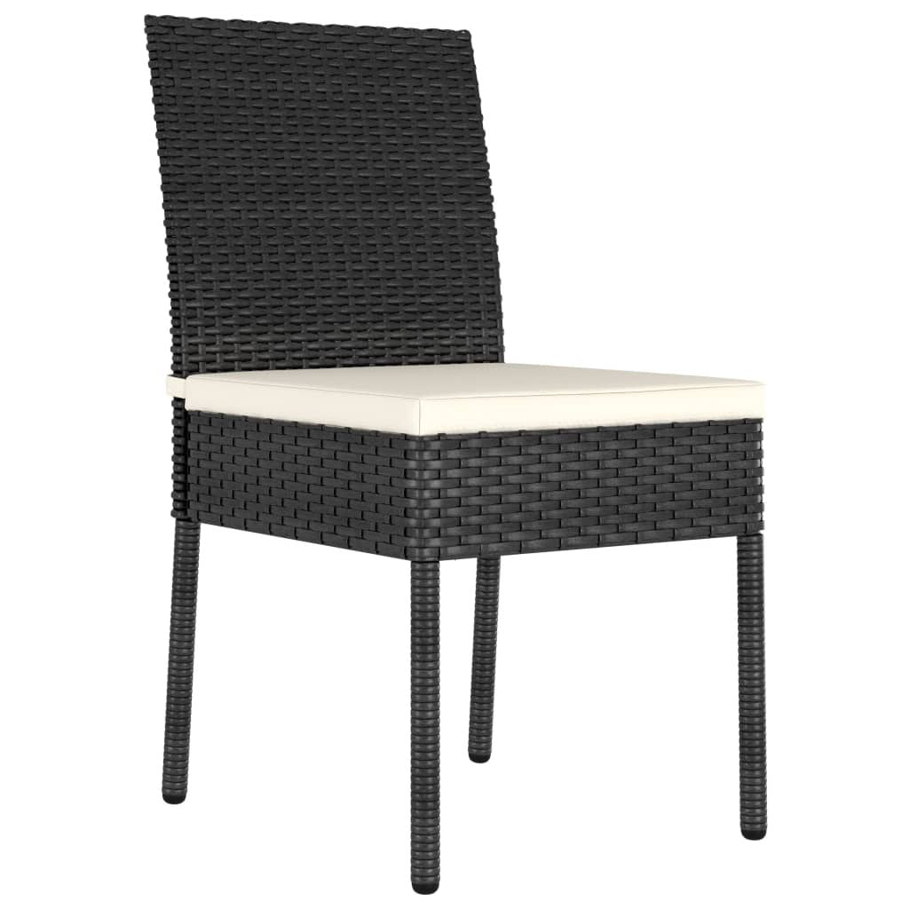 9 Piece Patio Dining Set Poly Rattan Black