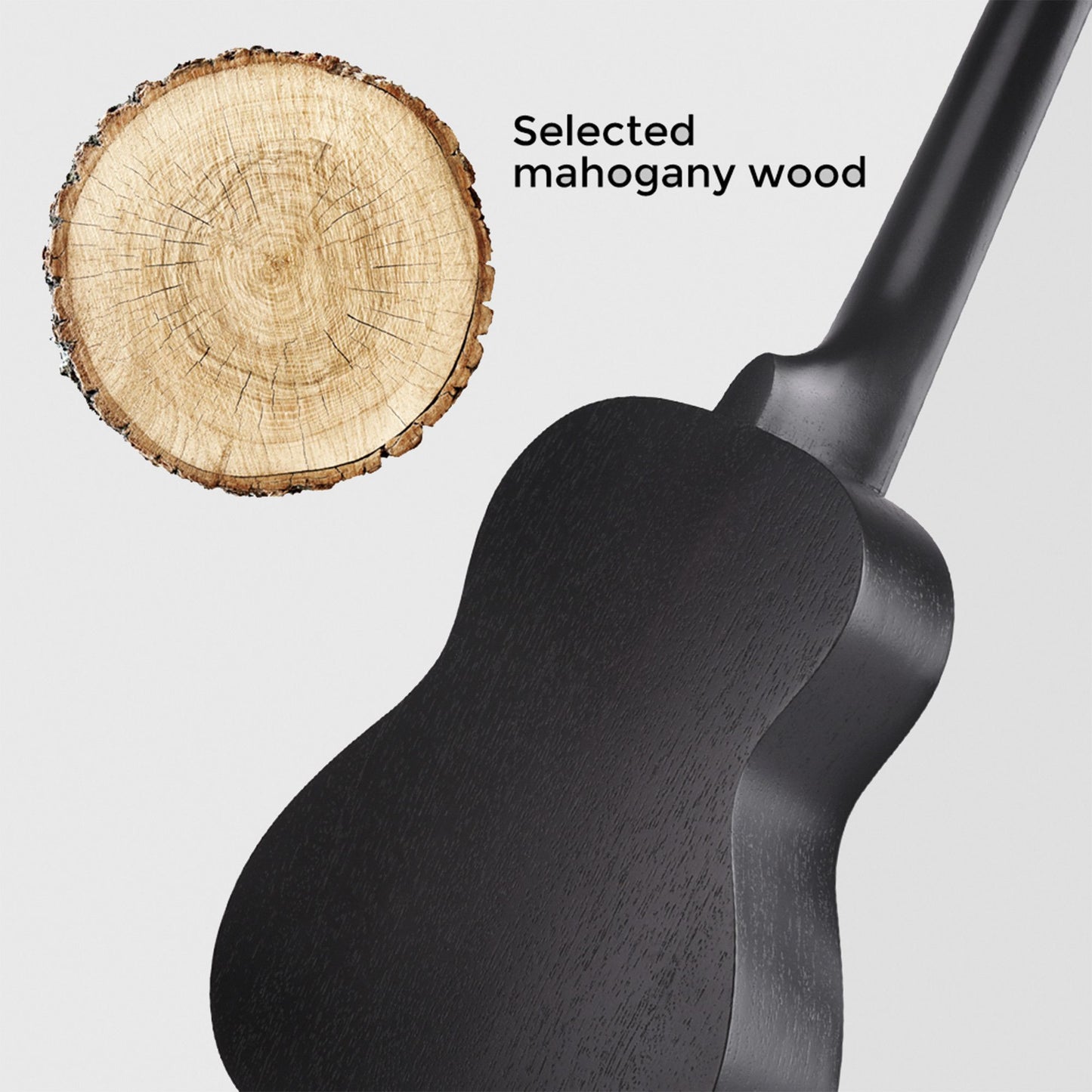 ADM Concert Mahogany Ukulele Package, 23 inch, Matte Black