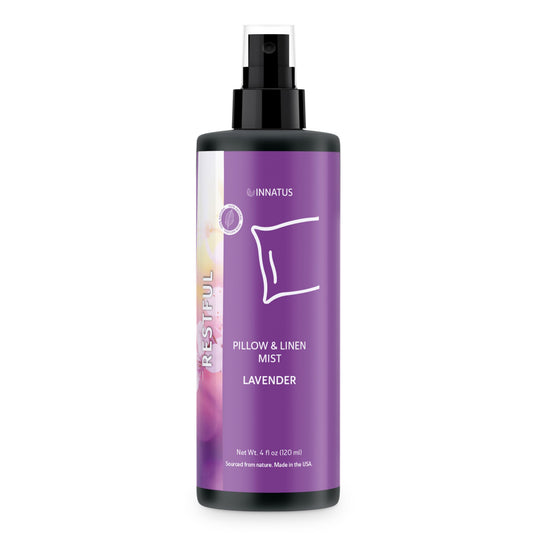 All-Natural Restful Lavender Pillow & Linen Spray – 4oz Aromatherapy Mist with Lavender for Relaxation & Stress Relief – Water-Based, Chemical-Free – Made in the USA