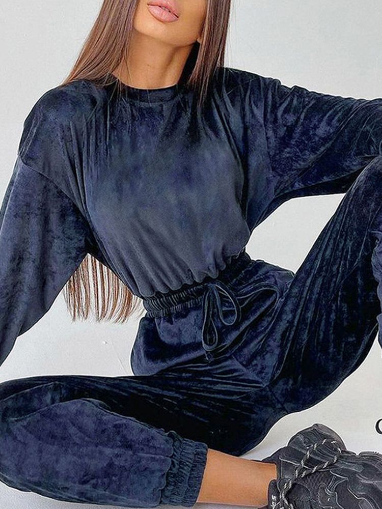 Autumn Elegant Purple Jumpsuit Women O-neck Long-Sleeved High Waist Lace Up Slim Jumpsuits Female Winter Fashion New Lady Romper