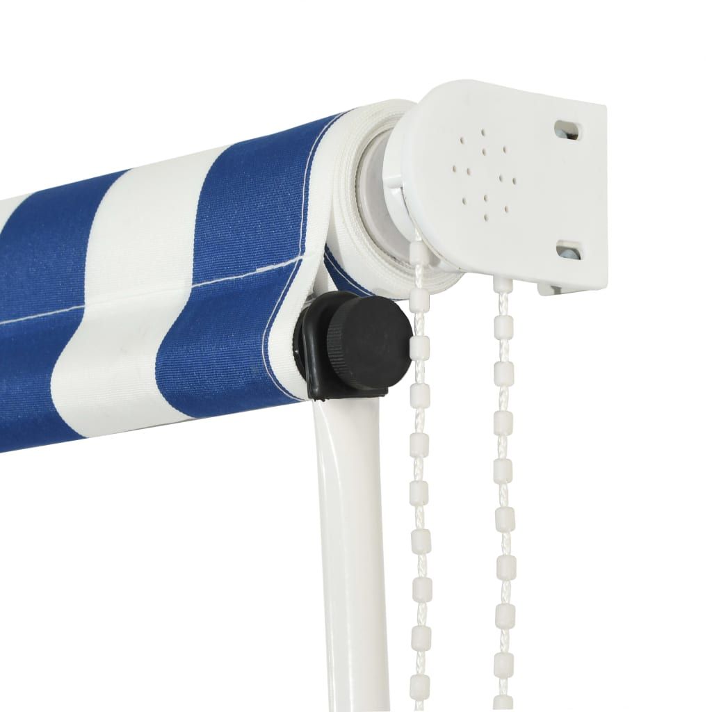 Awning Blue and White 100% polyester fabric with PA coating, Steel