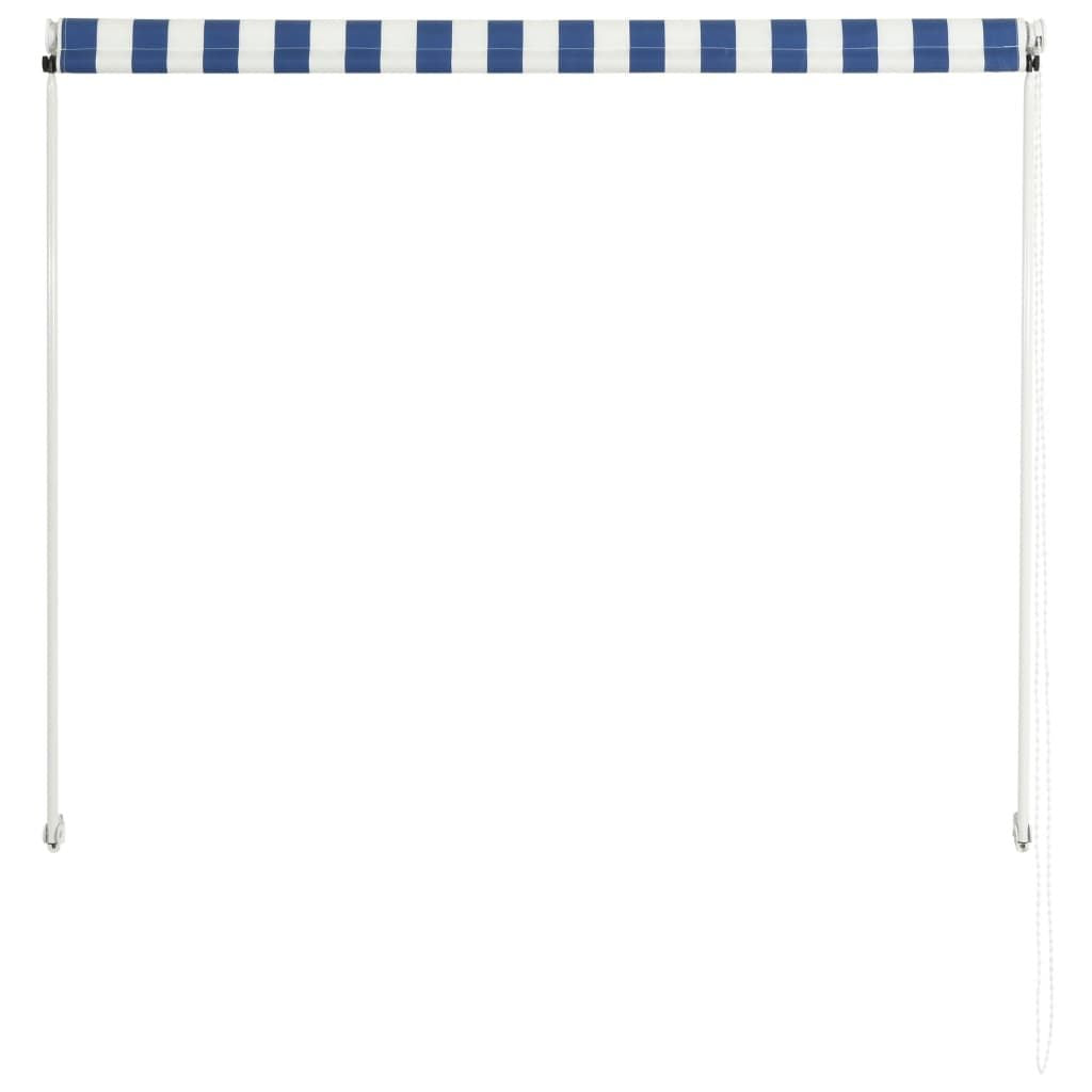 Awning Blue and White 100% polyester fabric with PA coating, Steel