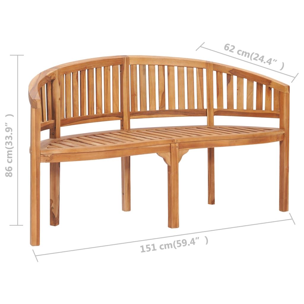 Banana Bench 59.4" Solid Teak Wood