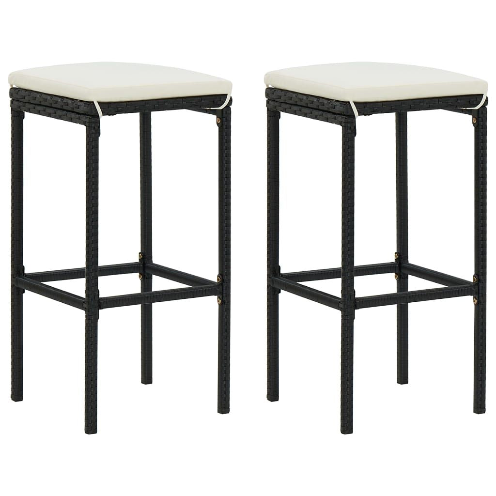 Bar Set Black PE rattan Standard Bar Set Rectangular