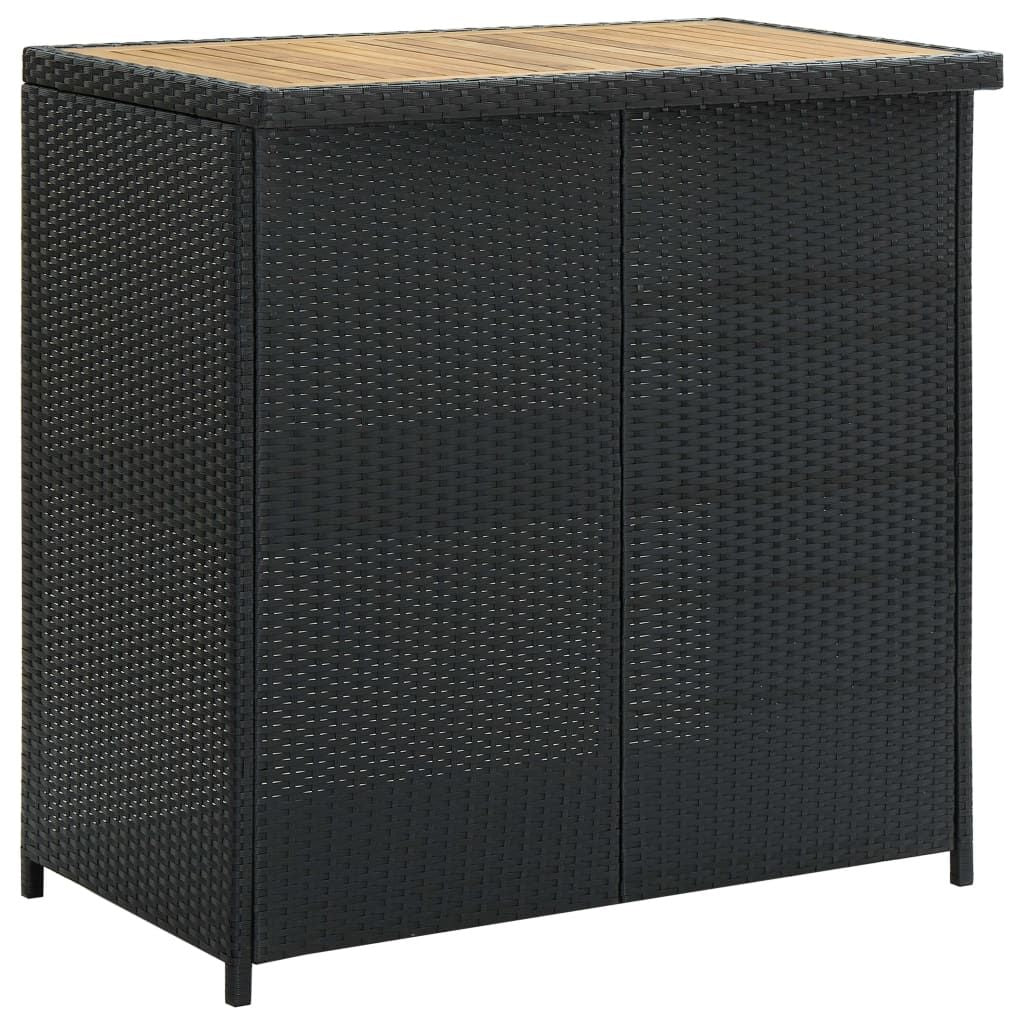 Bar Set Black PE rattan Standard Bar Set Rectangular