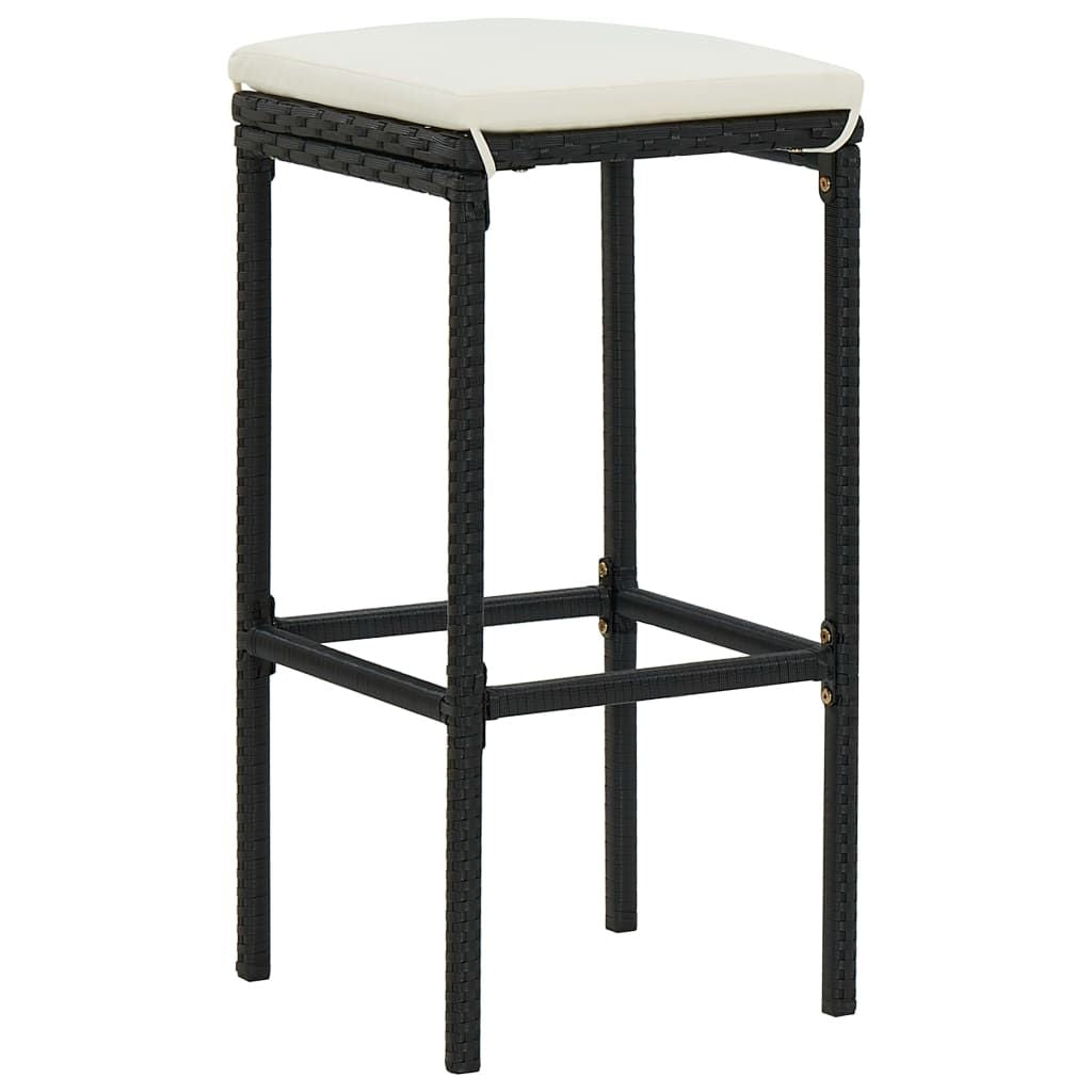 Bar Set Black PE rattan Standard Bar Set Rectangular