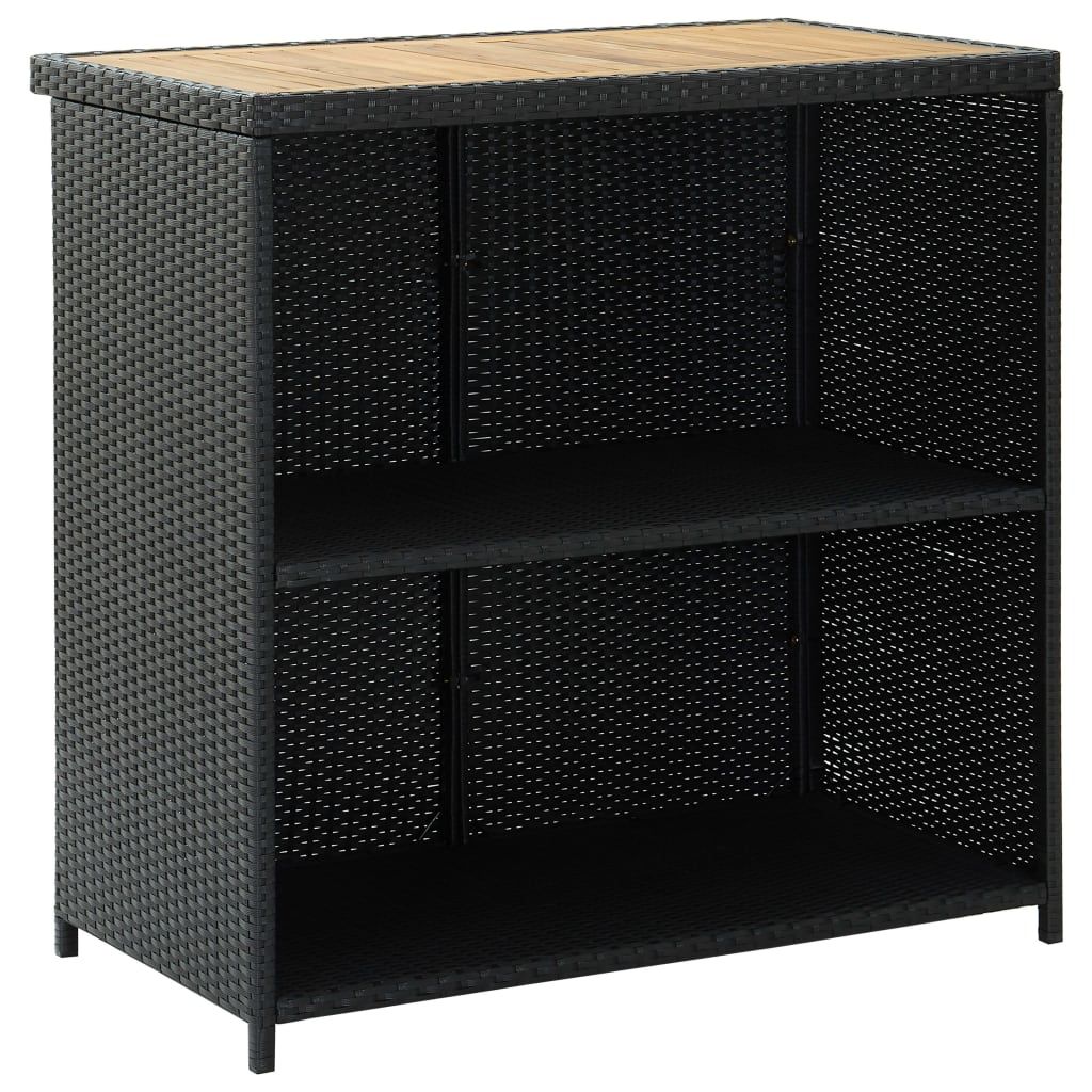 Bar Set Black PE rattan Standard Bar Set Rectangular