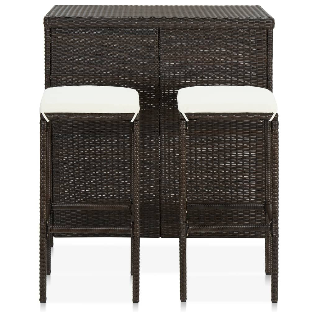 Bar Set Brown PE rattan, steel Large Bar Set Rectangular