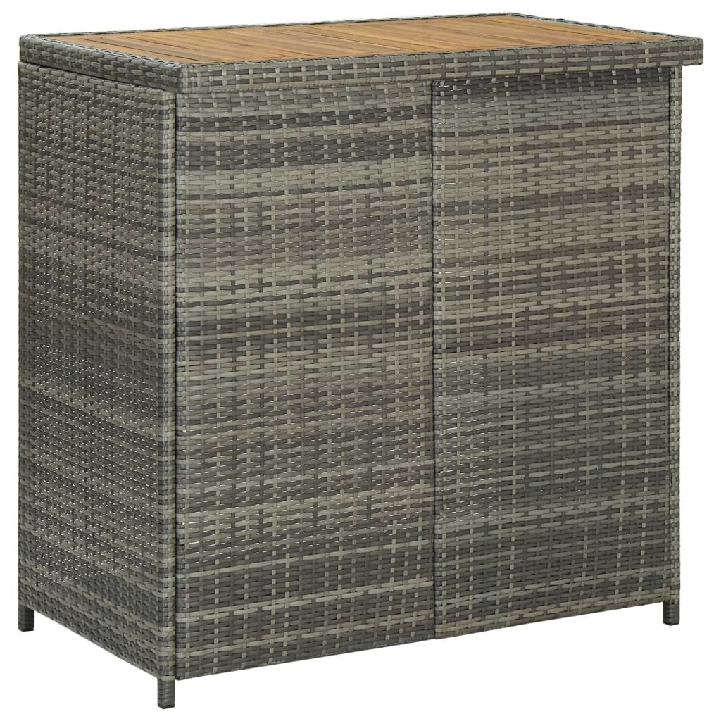 Bar Set Grey PE rattan, steel, solid acacia wood