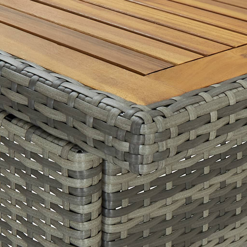 Bar Set Grey PE rattan, steel, solid acacia wood