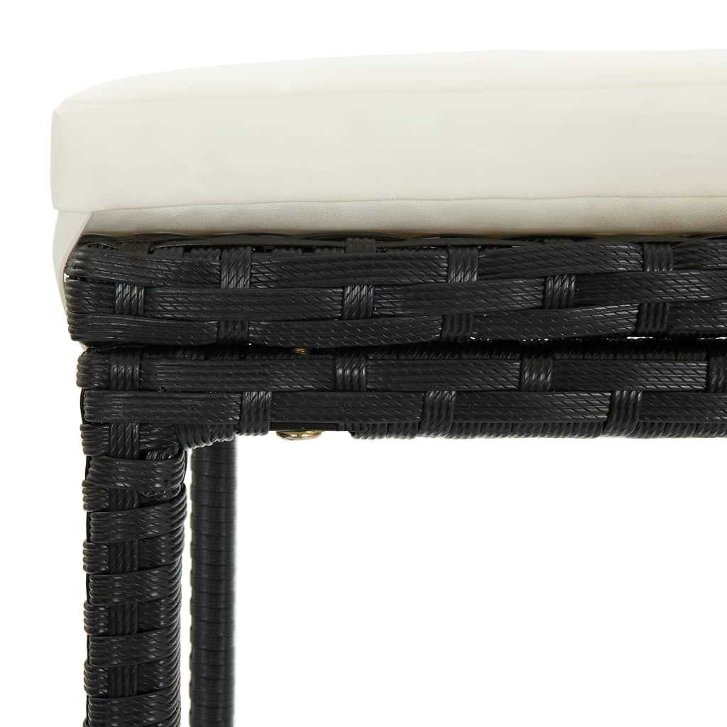 Bar Stool Set of 3 Black, Cream White
