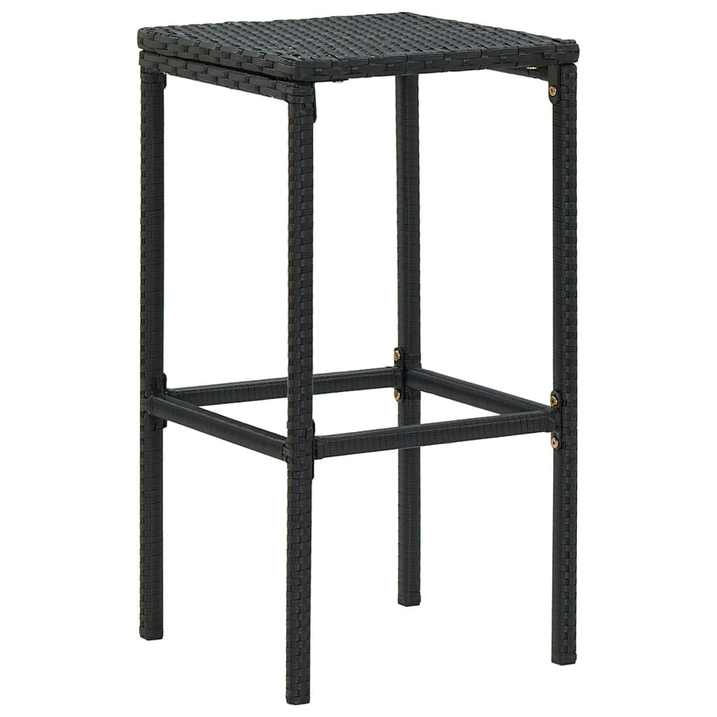 Bar Stool Set of 3 Black, Cream White