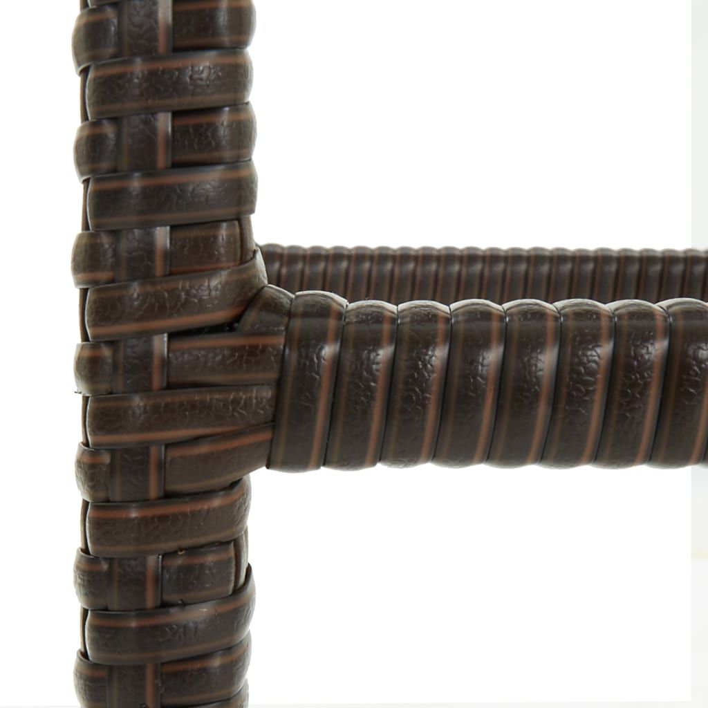 Bar Stool Set of 6 Brown PE rattan Standard Footrest