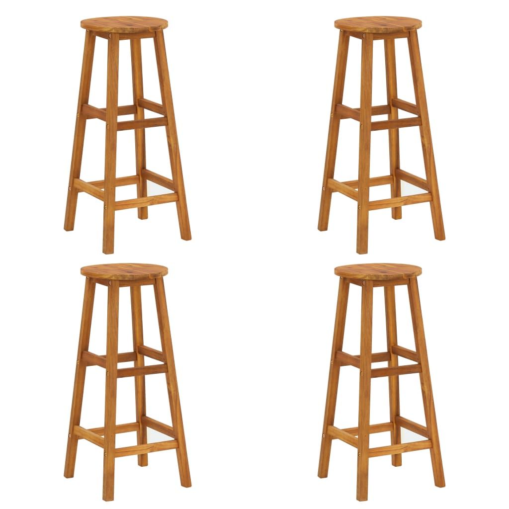 Bar Stools 4 pcs Solid Acacia Wood