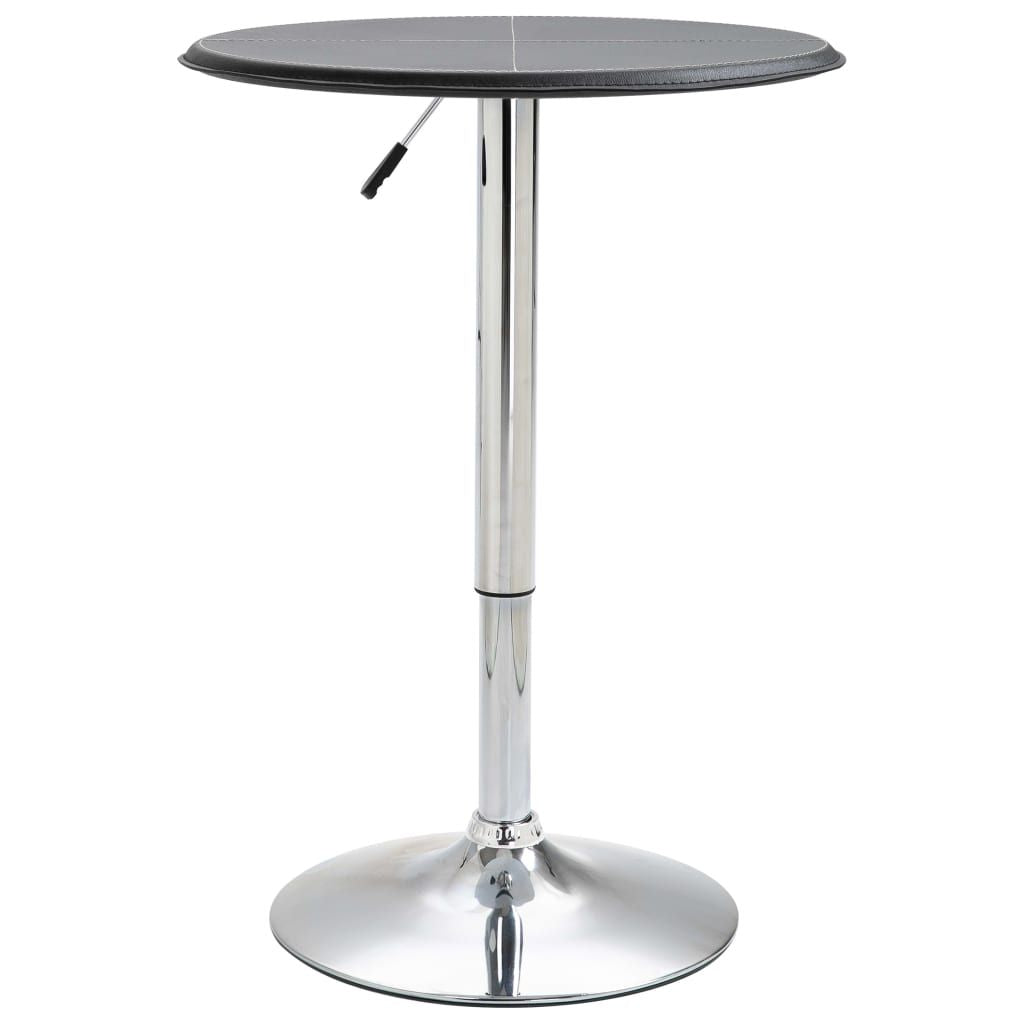 Bar Table Black MDF with PVC finish, Chromed Steel Ø23.6 in