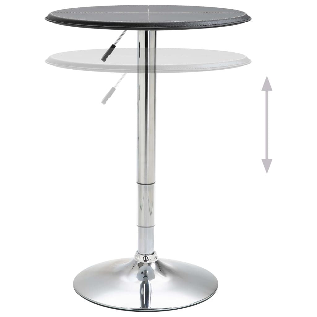 Bar Table Black MDF with PVC finish, Chromed Steel Ø23.6 in