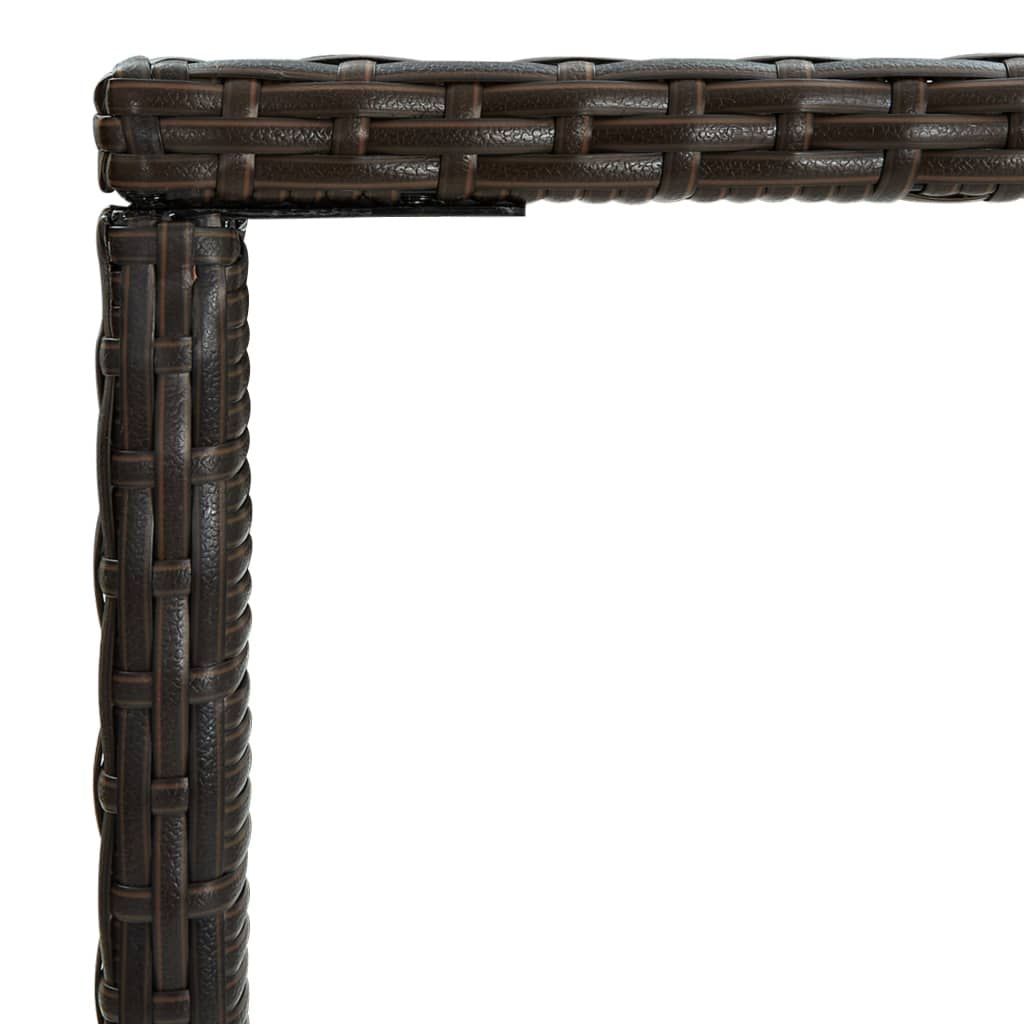 Bar Table Brown PE rattan, tempered glass, powder-coated steel