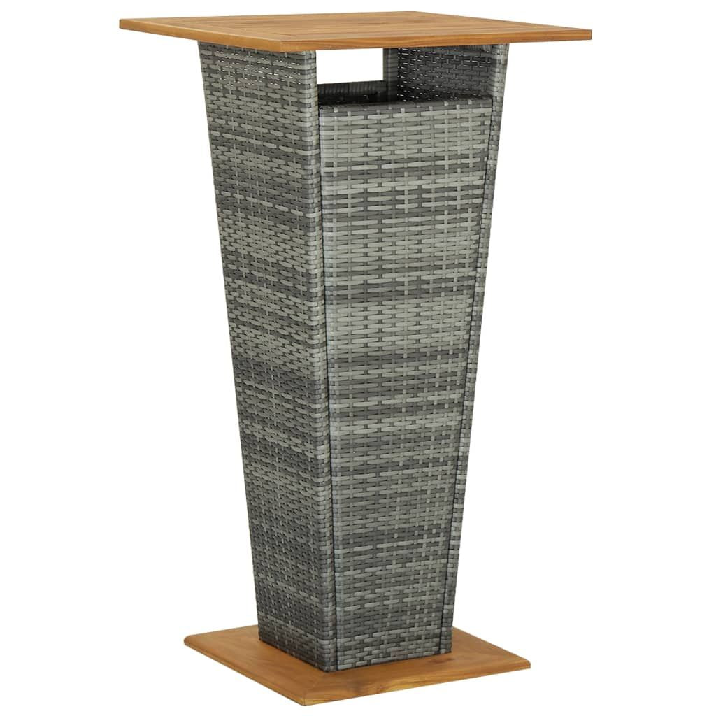 Bar Table Grey PE rattan Medium Durable Bar Table Square