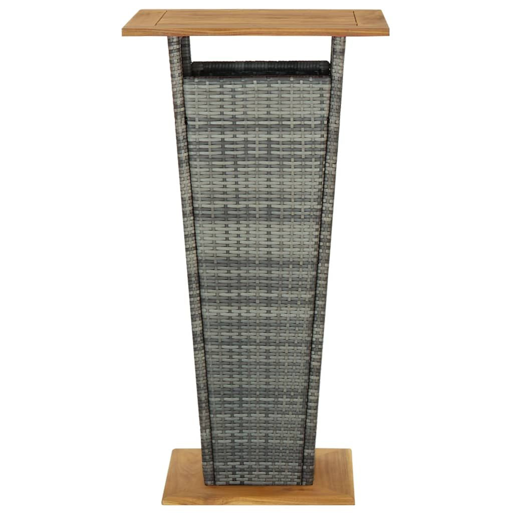 Bar Table Grey PE rattan Medium Durable Bar Table Square