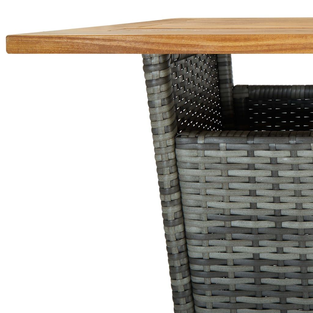 Bar Table Grey PE rattan Medium Durable Bar Table Square