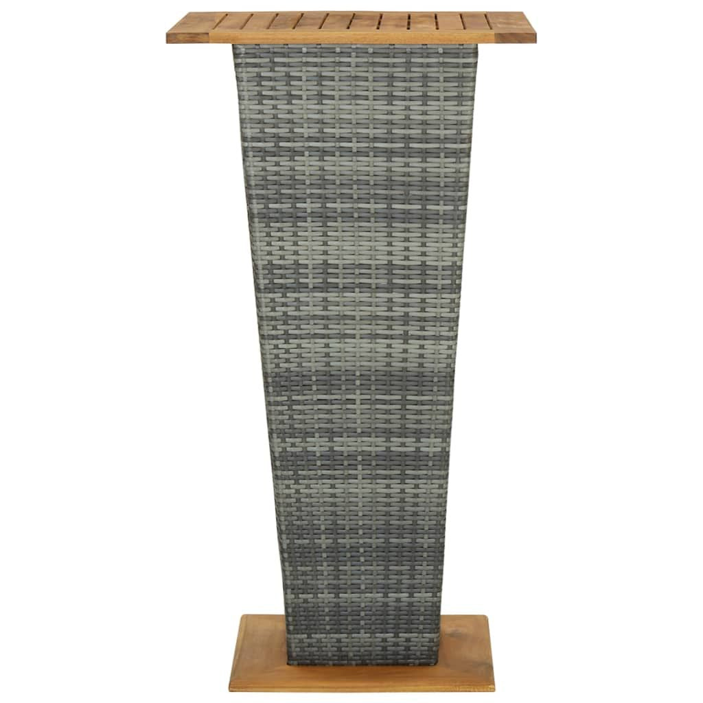 Bar Table Grey PE rattan Medium Durable Bar Table Square