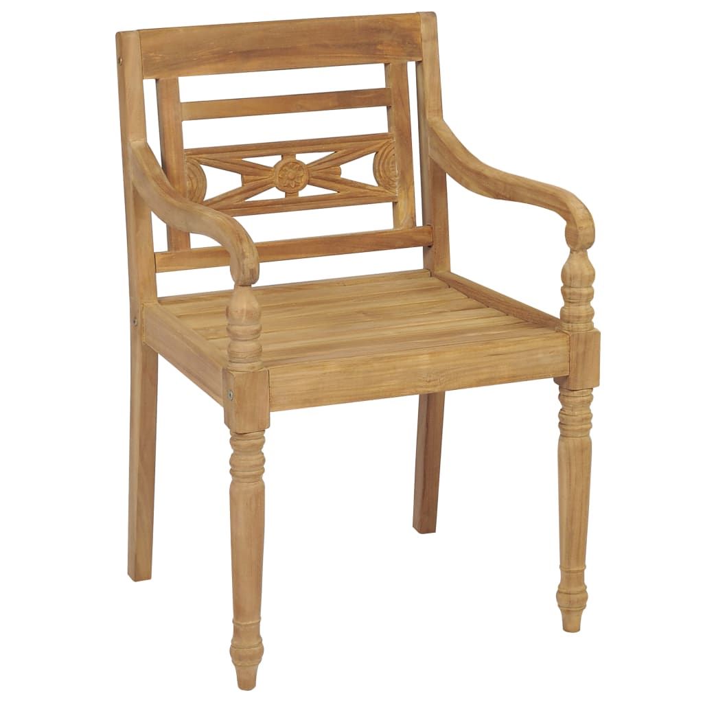 Batavia Chairs 2 pcs with Anthracite Cushions Solid Teak Wood