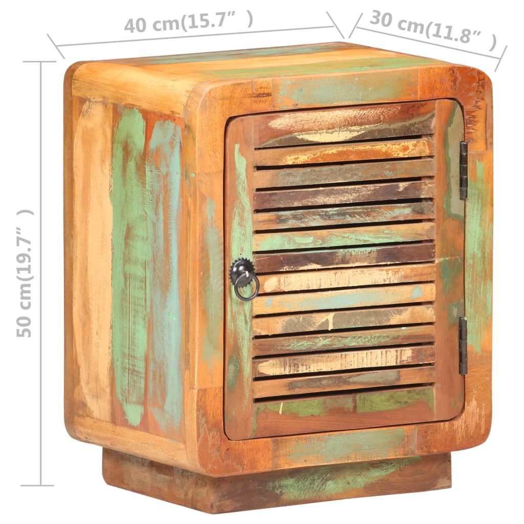 Bedside Cabinet Multicolor - Mixed Wood Tones Solid Reclaimed Wood