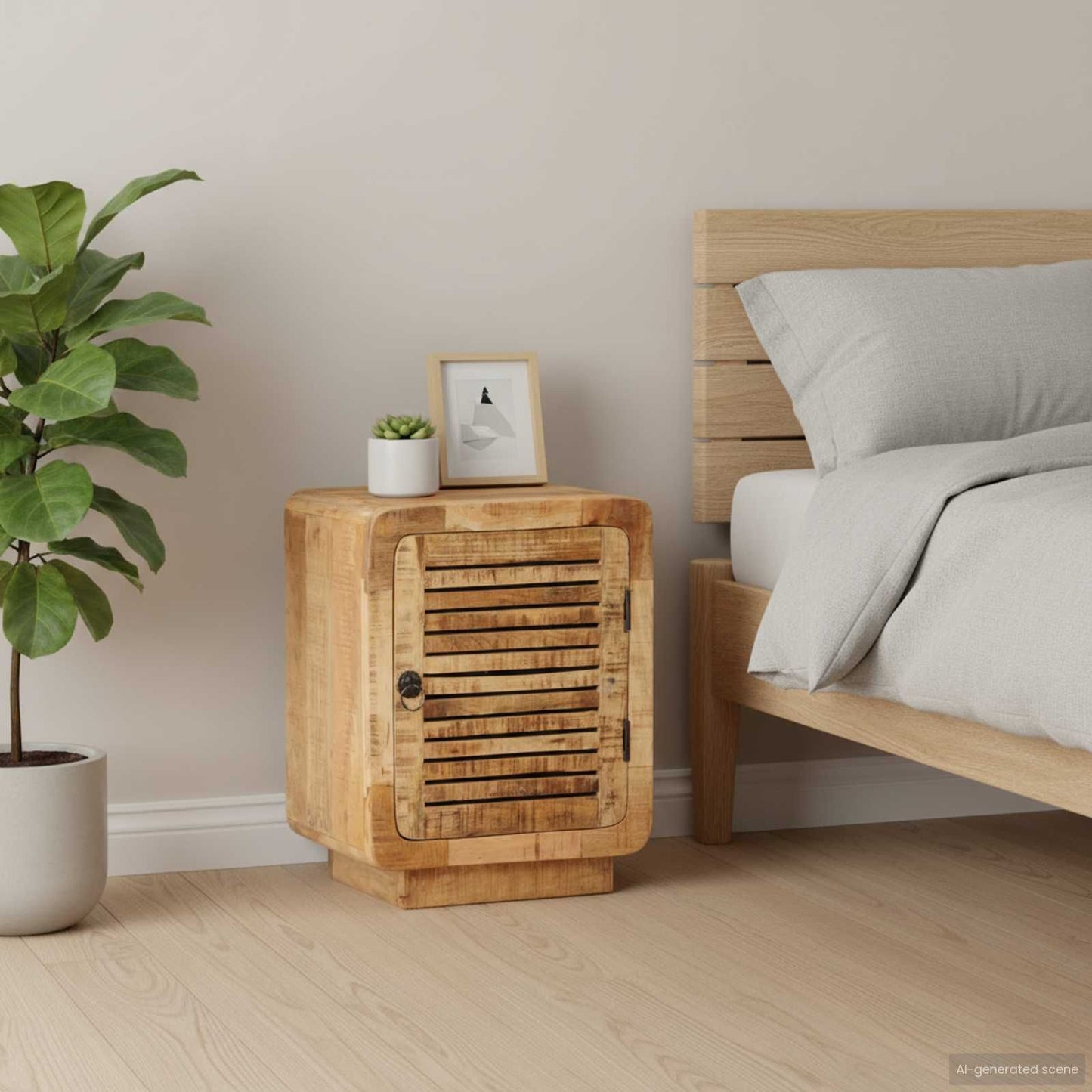 Bedside Cabinet Rough mango wood Medium Bedside Cabinet