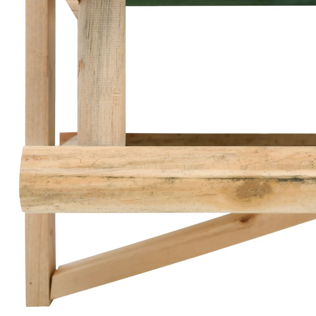 Bird Feeder Green and Natural Wood Solid Fir Wood Small